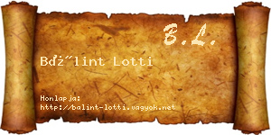 Bálint Lotti névjegykártya